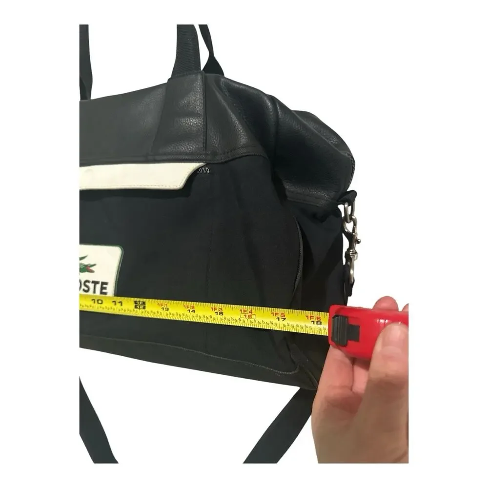 Lacoste Vintage Black Duffel Bag Gym Travel Weekender